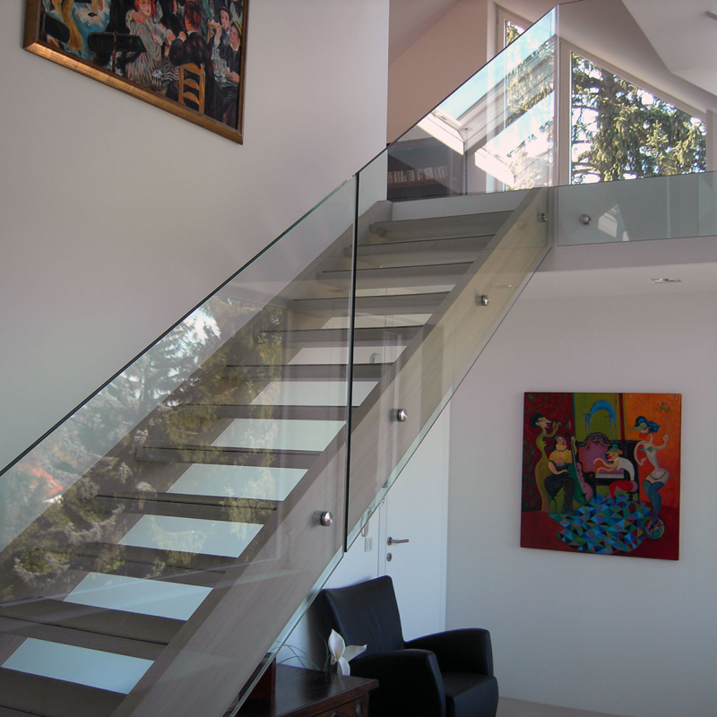 Wagentreppe Glas Handlauf